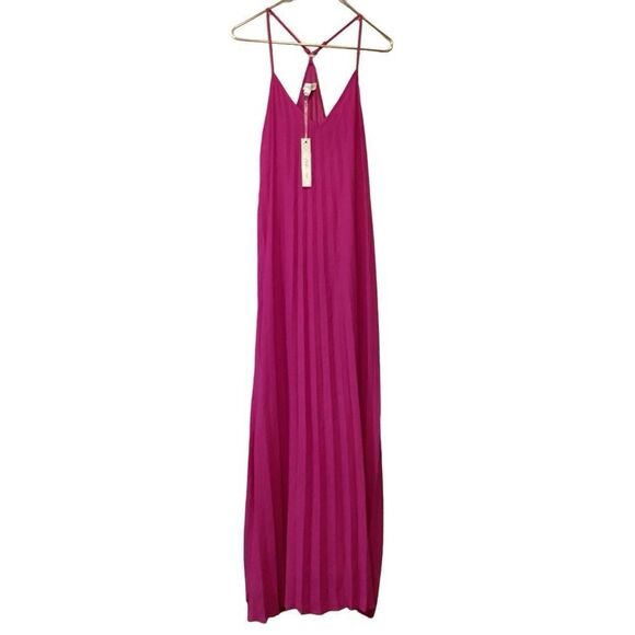 NWT She + Sky Magenta Pleated Maxi Dress large - Picture 7 of 15